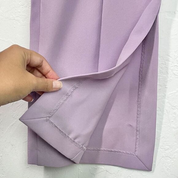 7 For All Mankind Light Purple Split Hem Flare Bootcut Pants Medium New - Picture 3 of 6